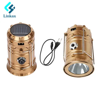 

New Collapsible Solar Portable Camping Lantern Rechargeable Tent Lamp Handy Light for Hiking Emergencies Lighting EU/US