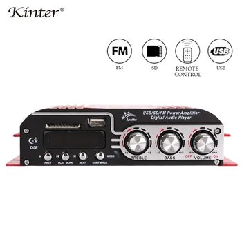

Kinter MA-500 Power amplifier audio player DC12V support USB SD AUX MP3 and FM radio play stereo sound mini aluminum enclosure