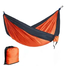 210 T нейлон парашют гамак легкий вес Открытый Кемпинг портативный односпальный гамак с гамак веревки и гамак карабины