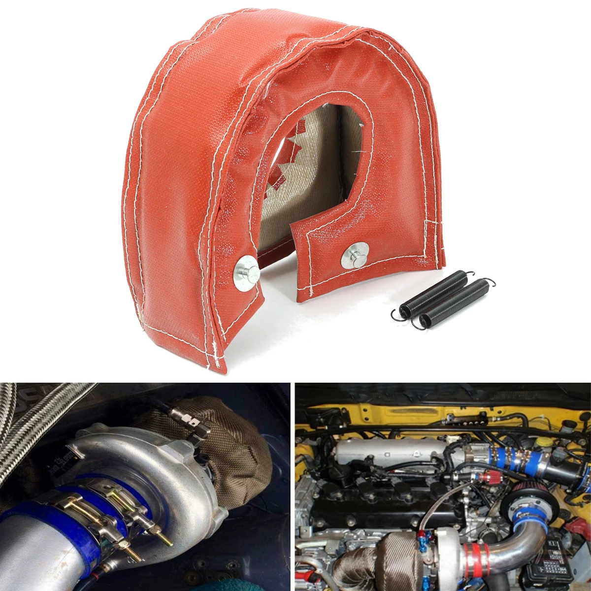 

High quality Red Turbo Charger Heat Wrap Cover Blanket Heat Shield For T3 T4 T25 T28 GT25/28 Barrier Turbocharger Cover Wrap