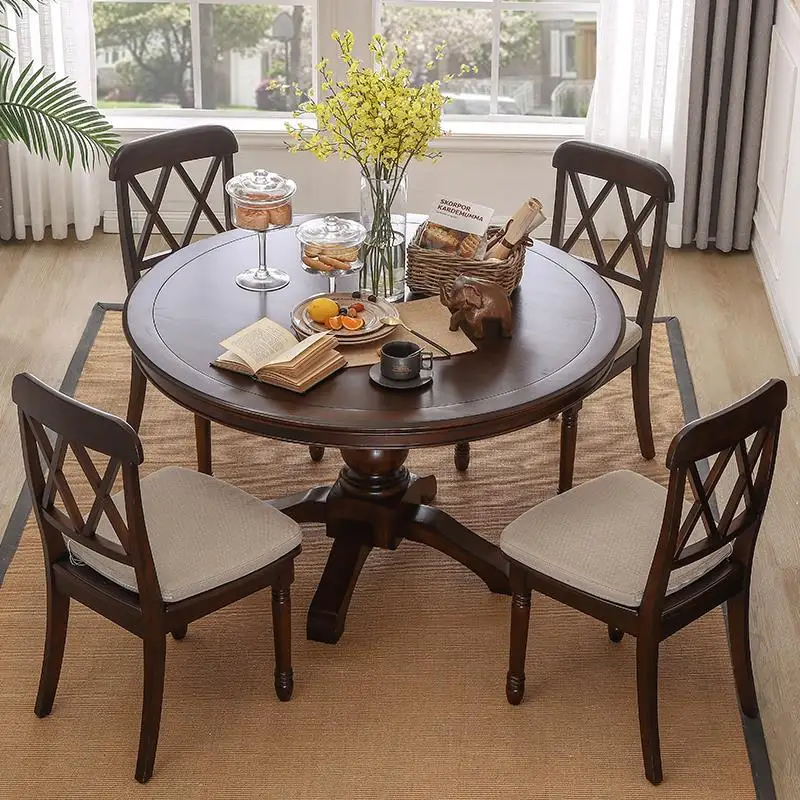 Set Pliante Redonda Dinning Eet Tafel A Manger Moderne Retro Wooden Round De Jantar Mesa Comedor Desk Bureau Dining Table