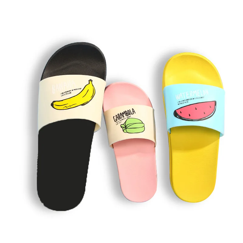 

RASS PLE 2018 Fruit Beach Slippers Shoes Open Toe Non-slip Candy Color Jelly Flip Flops Sandals Slip On Slides Shoes Women