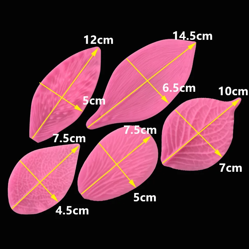 5 шт. помадка торт лист плесень Fimo глины инструменты ручной работы Полимерная глина плесень/Пластиковые GumPaste Пион Роза цветочные листья формы