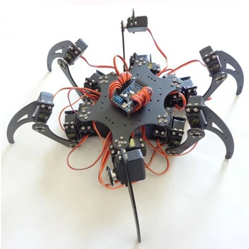 

JMT 18DOF Aluminium Hexapod Robotic Spider Six Legs Robot Frame Kit with Remote Controller F17328