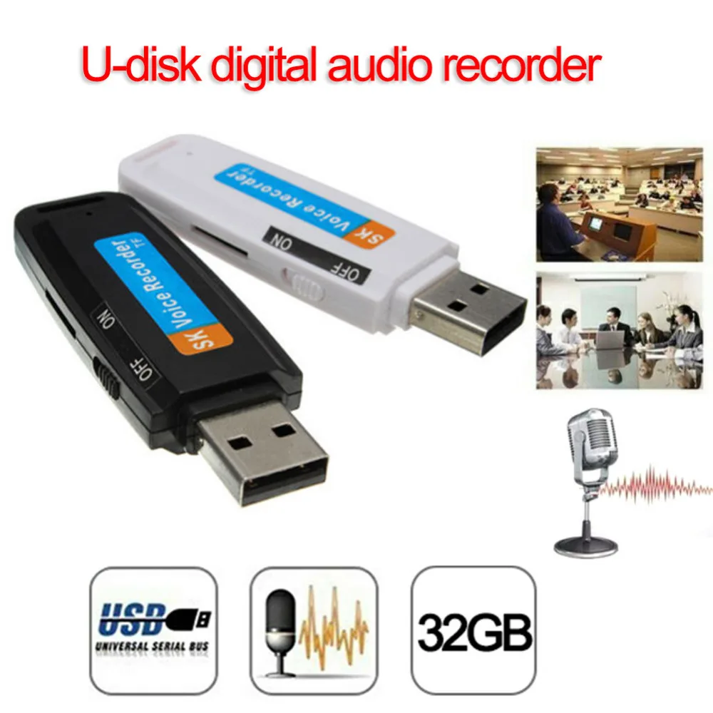 

2020 New U-Disk Digital Audio Voice Recorder Pen charger USB Flash Drive up to 32GB Micro SD TF