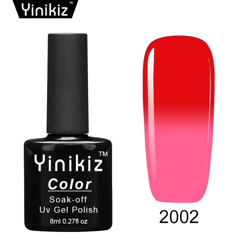 Yinikiz Блеск Цвет температура изменение цвета гель телесный термо лак для ногтей замачиваемый светодиодный/УФ Хамелеон Гель лак - Цвет: 2002