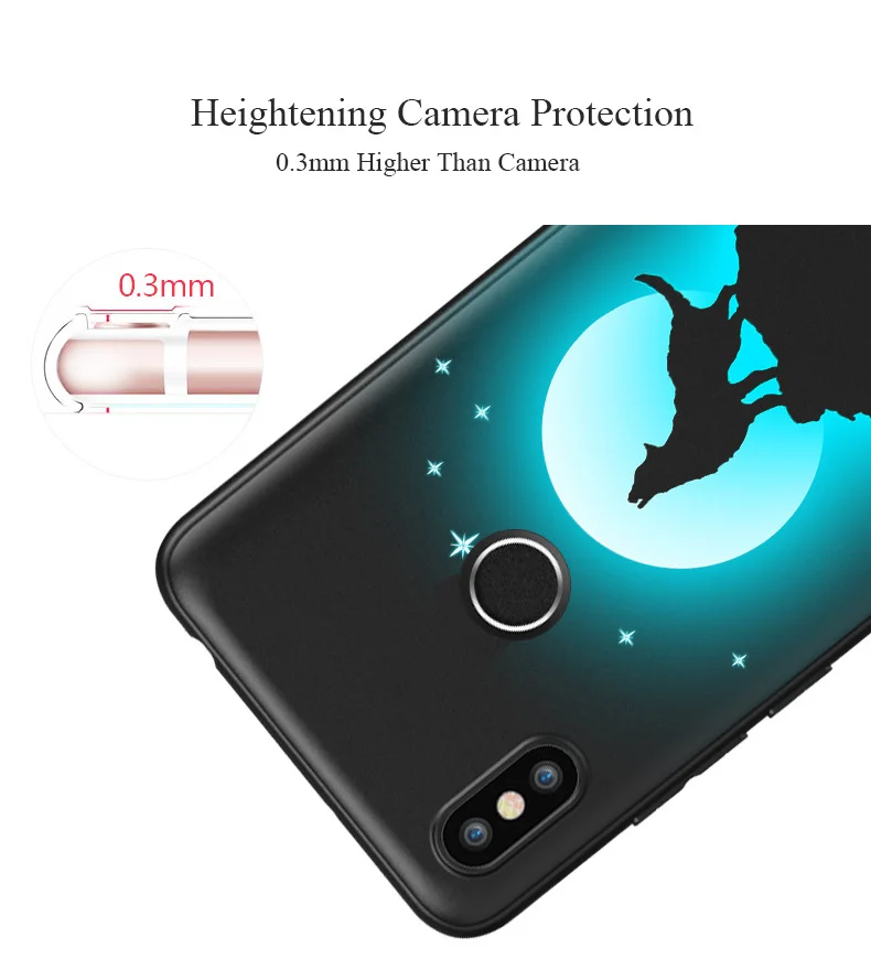 Luminous Soft Back Cover Case Silicon Cover for Xiaomi 6X Redmi S2 Mi 8 Mi 8SE (14)