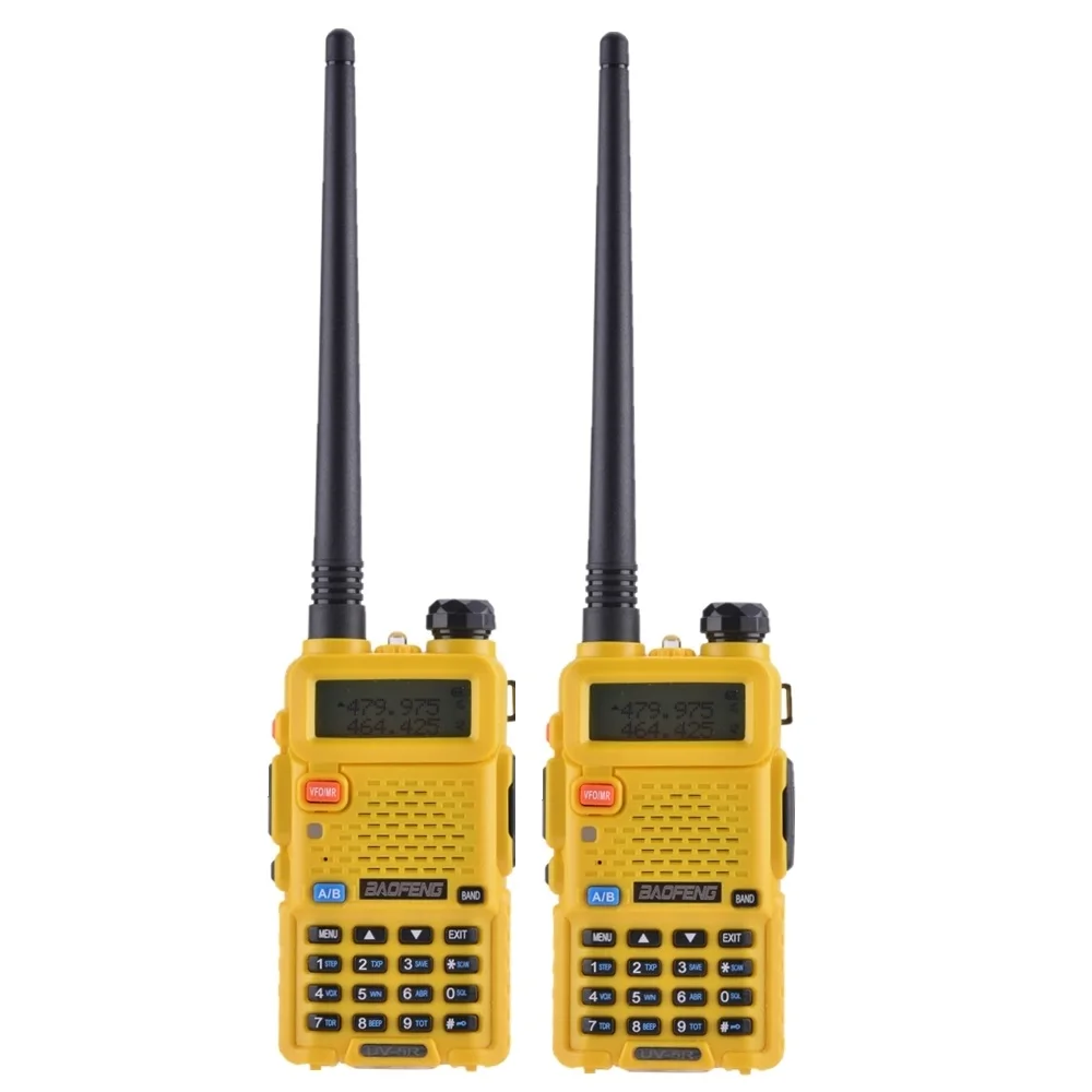 2 шт. Baofeng UV-5R Двухканальные рации VHF/UHF 136-174 мГц и 400-520 мГц Dual Band двухстороннее Радио Baofeng UV5R Портативный трансивер радиостанция рация автомобильная радиостанции баофенг рация портативная - Цвет: A yellow pair
