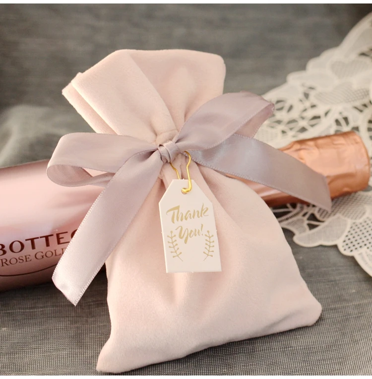 50 шт./партия, Розовый бархатный подарочный контейнер для шоколада на день рождения, Свадебные вечерние сумки для конфет