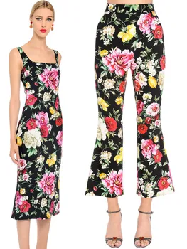 

New brand with the pattern of autumn and winter peony pattern jacquard embossed digital printing fabric / satin printed fabric