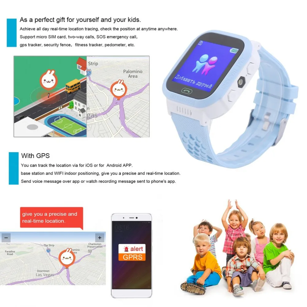  Russische Kinder Armbanduhr Wasserdichte GPS Tracker Kinder Sicher Smart Uhr Für Android Für IOS An