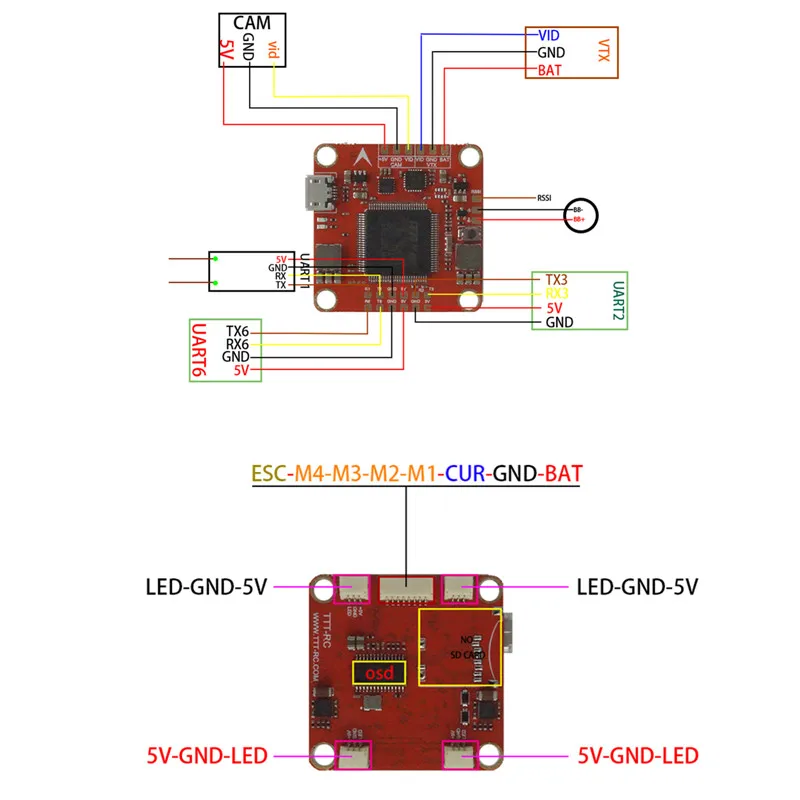 TTTRC F7 V1.0 dual gyroscope flight control 50A 4in1 race level high ...