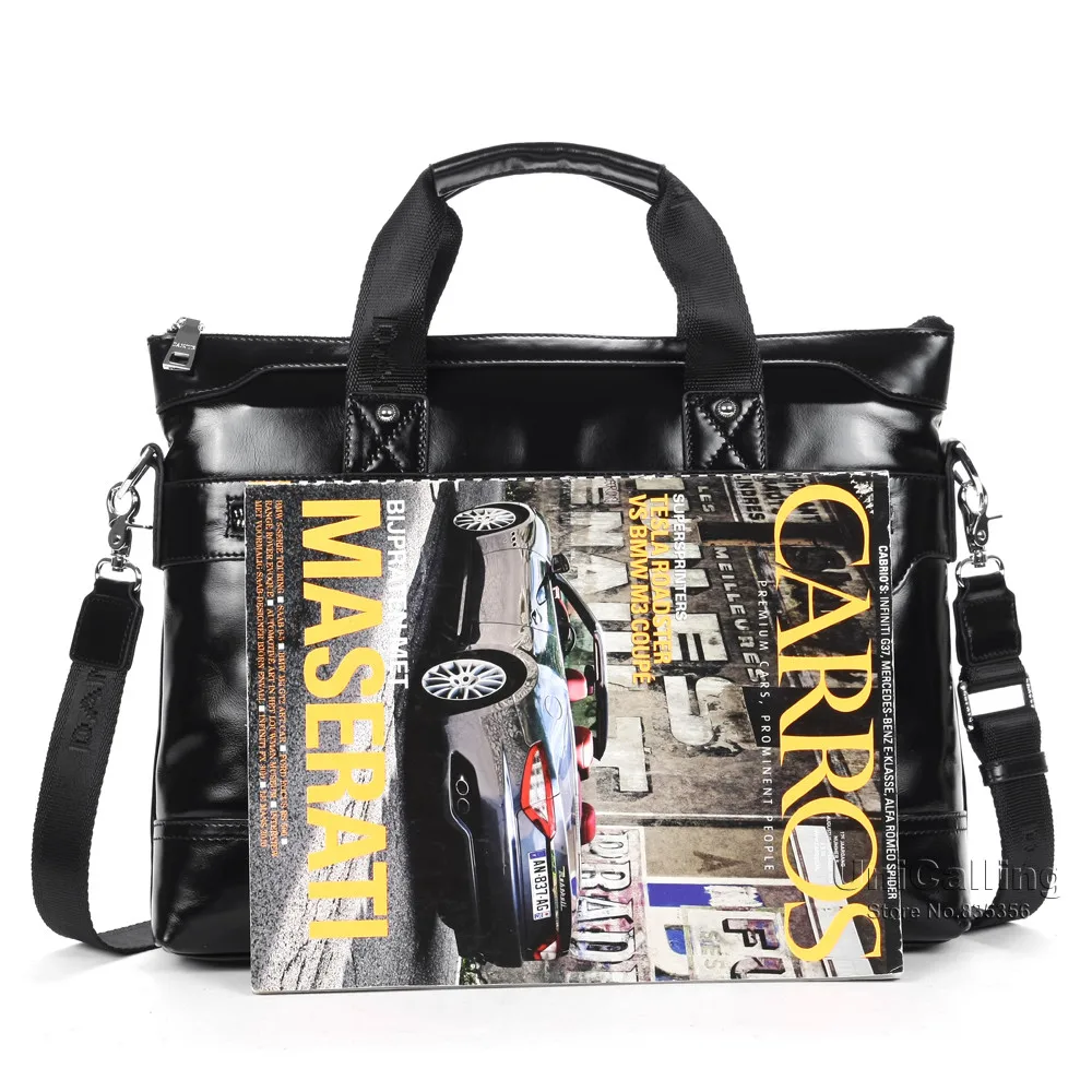 Модная брендовая мужская деловая сумка через плечо супер качественная воловья Натуральная Кожа Модная сумка для ноутбука деловая мужская сумка