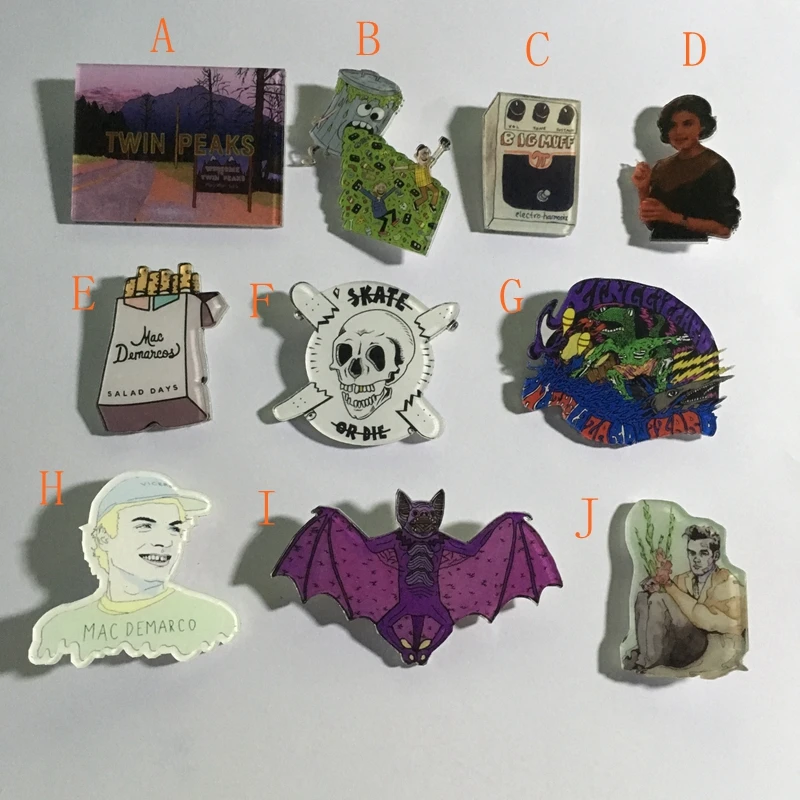 10pcslot Custom Acrylic Badges Character printing Badges for Clothing Kawaii Badge Icon Pin Brooch (15)