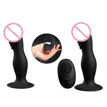 Male Prostate Massage with Ring Remote Control Anal Vibrator Silicon Sex Toys