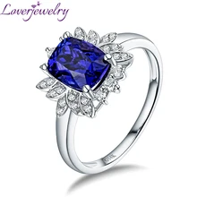 Luxury Natural Diamond Tanzanite Ring Real 14kt White Gold Fine Jewelry for Wife Anniversary Gift