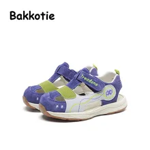 Bakkotie 2017 New Fashion Summer Genuine Leather Baby Boy Leisure Shoe Blue Kid Brand Anti kick