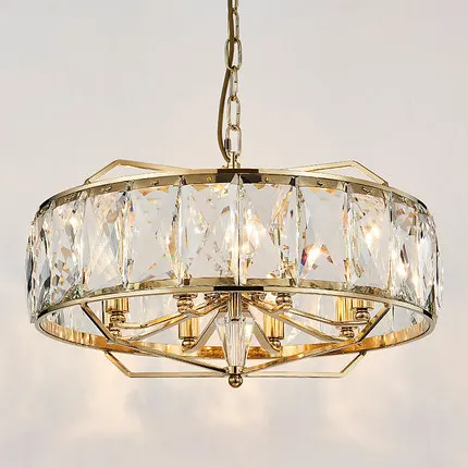 

American Modern Crystal Chandelier LED Crystal Chandeliers Lighting Fixture Shining Round Hotel Dining Room Living Room Lamps