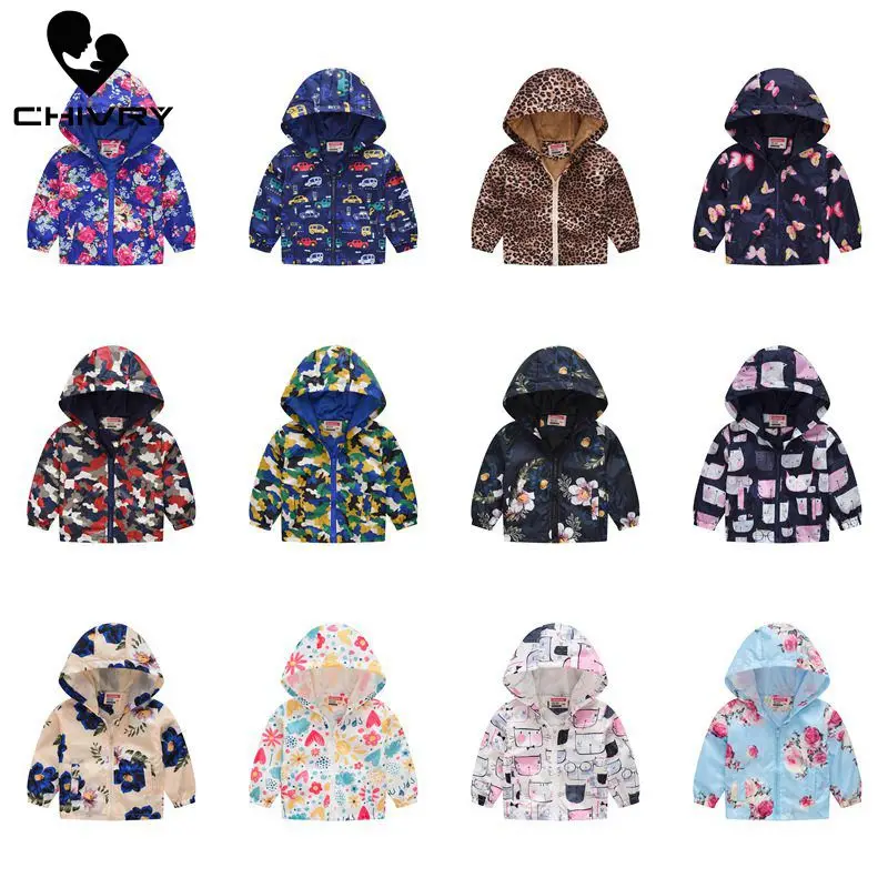 low cost  2019 Kids Clothes Boys Jackets Children Hooded Zipper Windbreaker Baby Fashion Print Coat Infant Wa