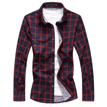 

Fashion Brand Business Long Sleeve Shirt Mens 2019 Spring Male Shirt Casual Plaid Shirt Men Plus Size M-7XL Summer men's Shirt