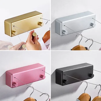 

Household Telescopic Stainless Steel Clothesline Non Drill Invisible Clothes String JA55