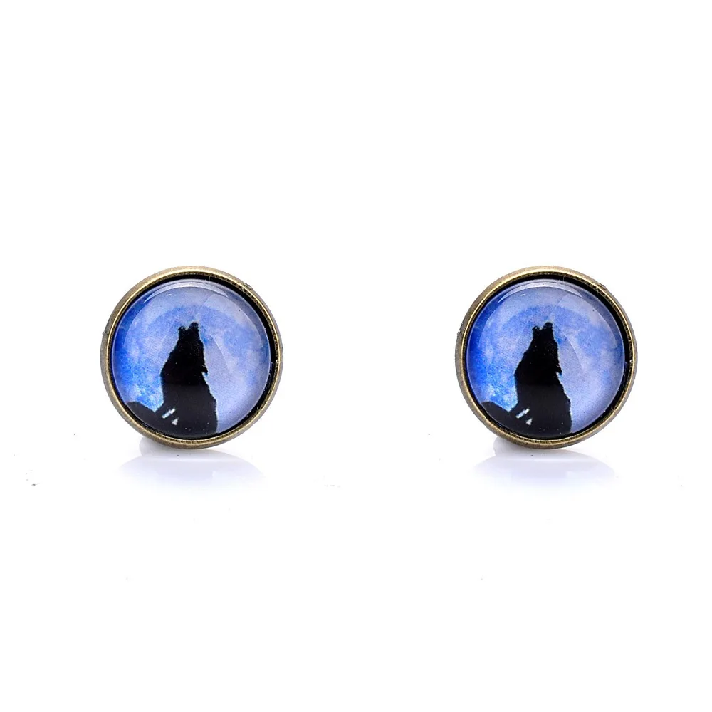 

Lureme Simple Style Wolf To Howl Month Time Gem Alloy Stud Earrings for Women Fashion Classical Jewelry 2015 New Listing
