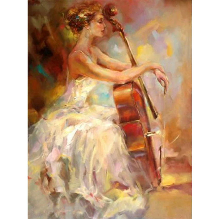 

Full Drill, DIY Diamond Painting,5D Diamond Embroidery Kit,Cello Beauty,Diamond Cross Stitch,Diamond Mosaic,Wall Decoration,Gift