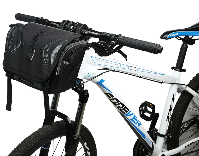 Cheap INBIKE Waterproof Large Capacity Bicycle Front Bag Bike Handlebar Basket MTB Pannier Frame Tube Cycling Bag 3
