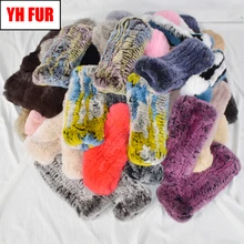 Женские модные вязаные теплые Настоящий мех кролика перчатки зимние женские варежки из кроличьего меха натуральный мягкий Настоящий мех кролика перчатки