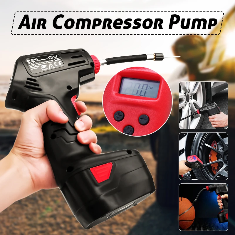 

Rechargeable Handheld Car Air Compressor Electric Tire Inflatable Pump Wireless Air Pump Emergency Inflator EU Plug/US Plug