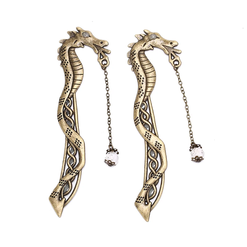 2 шт металлический светящийся дракон лист Пернатый люминисцентная Закладка классические лепестки бусины закладки