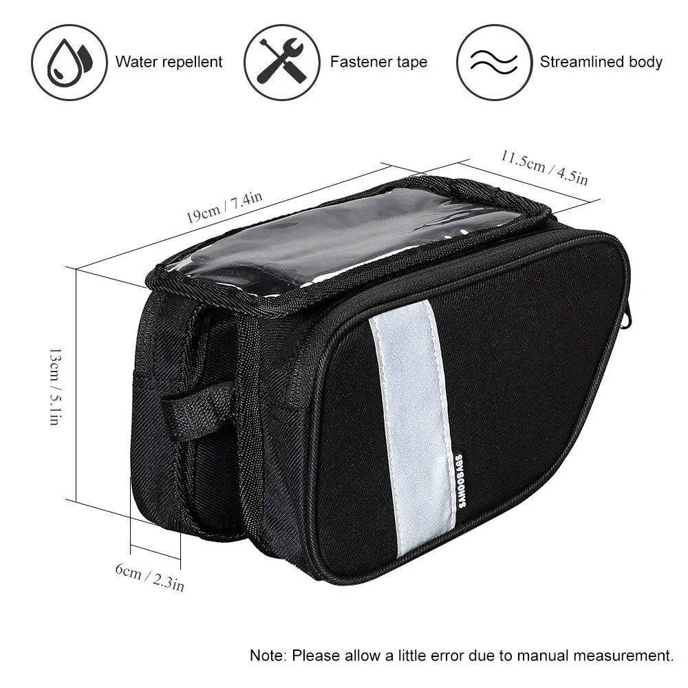 SAHOO велосипедные сумки водонепроницаемая сумка для велосипеда на передней раме с сенсорным экраном сумка кошелек-туба хранение мобильных