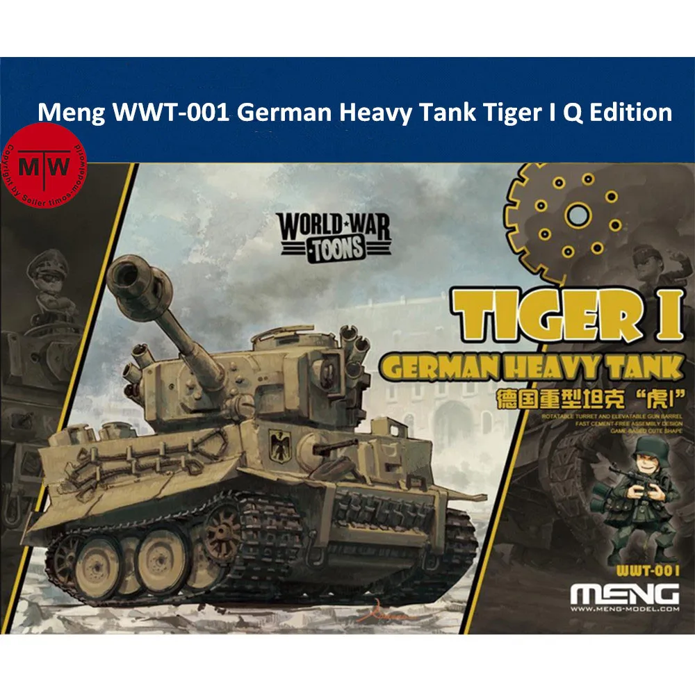 

Meng WWT-001 German Heavy Tank Tiger I Q Edition Cute Plastic Assembly Model Kit