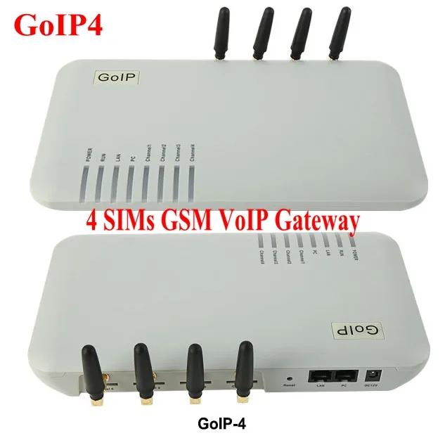GOIP4 GSM VoIP шлюз(IMEI сменный, 4 sim-карты, SIP& H.323, vpn-pptp) SMS/для IP PBX