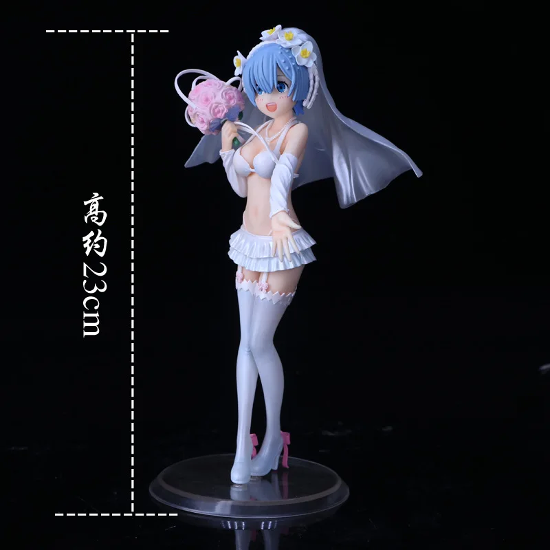 

Hot Selling 23cm PVC Re:world Life From Scratch Wedding Dress Rem Action Figure Furnishing Articles Model Holiday Gifts Ornament