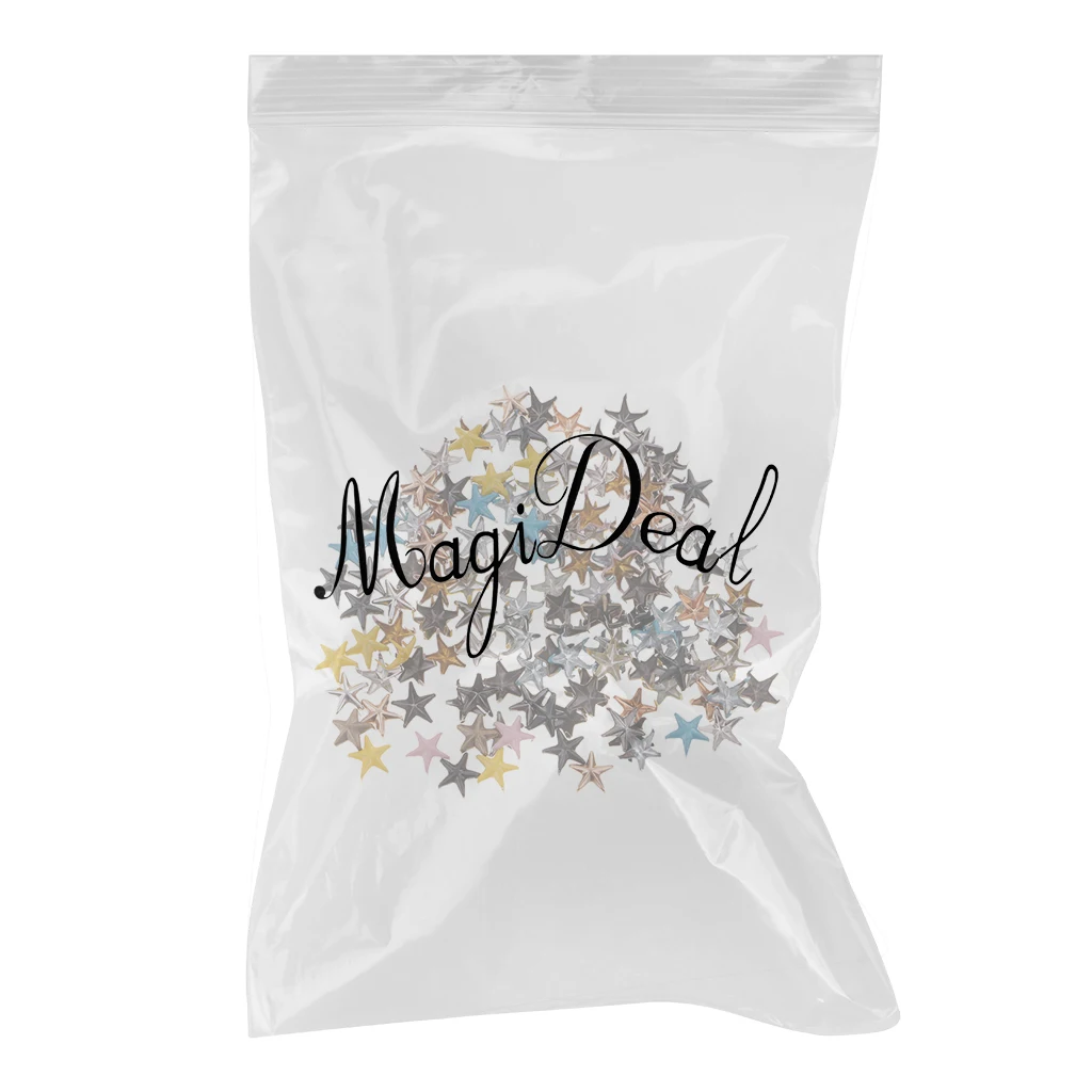 100pcs Metal Star Studs Claw Rivet Leathercraft Punk for Bags Jeans Belt Decoration
