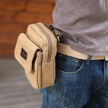 Мужская однотонная парусиновая маленькая сумка с карманом для отдыха, посылка для мобильного телефона, дорожная сумка через плечо