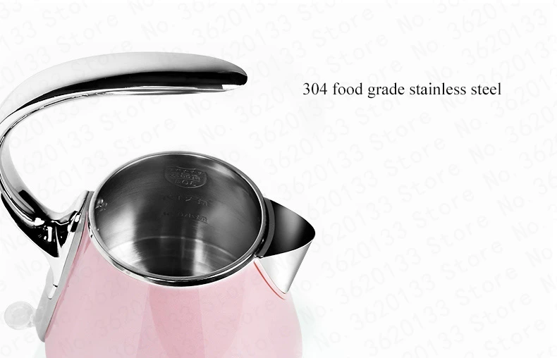Jy21 розовый Электрический чайник для воды пищевой нержавеющей стали бутылка для воды фильтр носик с кристаллами аксессуары 1500 Вт 1.2л