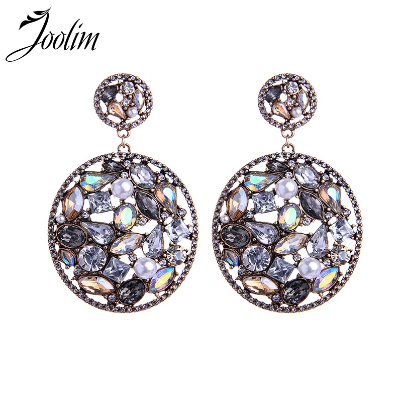 

Joolim Jewelry Wholesale/Colorful Glass Stond Piercing Earring Statement Party Earring Design Jewelry