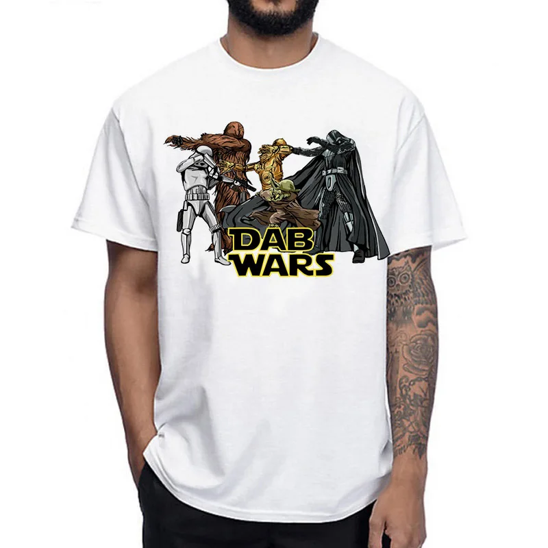 Футболка Star Wars Для мужчин Летняя короткая футболка с героями из японского аниме «смешные мужские футболки Звездные войны Робот Футболка с принтом Дарта Вейдера футболка Yoda принт топ, футболка, рубашка Homme