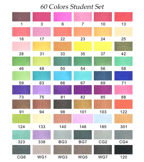 Улучшенный 60/80/218 Цвет маркер для рисования набор алкоголя Эскиз маркер для ручная окраска; школьные канцелярские художник дизайн канцелярских принадлежностей - Цвет: 60 Student Set