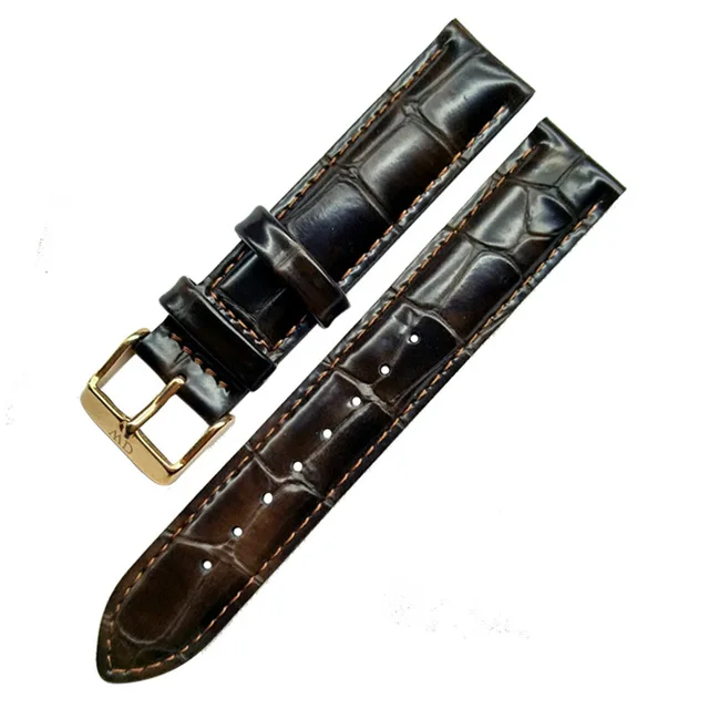 Fashion Black Brown Watchband genuine leather For DW watch band 17mm