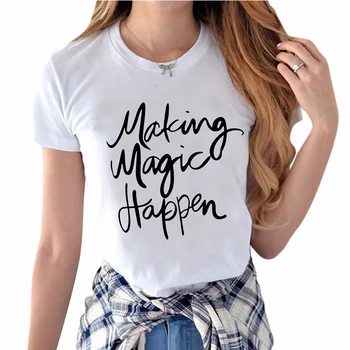 

Women Sexy Home Sleep Wear black Sleepwear Black bandage short-sleeved pajamas Sleep Tops Making Magic Happen Letter Printing