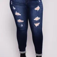 Джинсы для полных женских джинсовых штанов синие женские джинсы s средней талии Feminino обтягивающие брюки для женщин брюки плюс размер XL-7XL