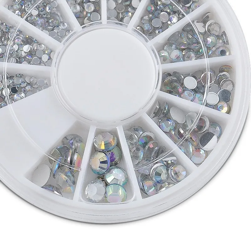 مسمار الراين مختلط الفضة جولة الماس 1.2 مللي متر/2 مللي متر/3 مللي متر/4 مللي متر 3D مسمار الديكور جل الأشعة فوق البنفسجية من الإكليريك مسمار الفن ...