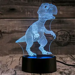 3D светодио дный LED Novety освещение креативный подарок ночник настольная лампа динозавр светодио дный свет светодиодный домашний коридор