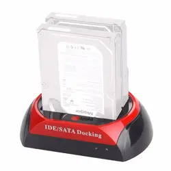 USB 2,0 Dual HDD жесткий диск ЕС SATA IDE Док-станции базы для SATA/HDD/IDE Поддержка жесткий диск может Прямая доставка