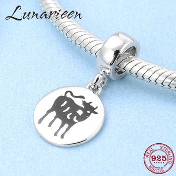 

High quality 925 Sterling Silver Animal Zodiac lucky Cattle Charms Pendants Fit Original Pandora Bracelet Jewelry making 2018