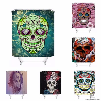 

Custom Skull Black White Red Smoke Shower Bath Curtain Mildewproof Waterproof Polyester Various Sizes#0421-21-08