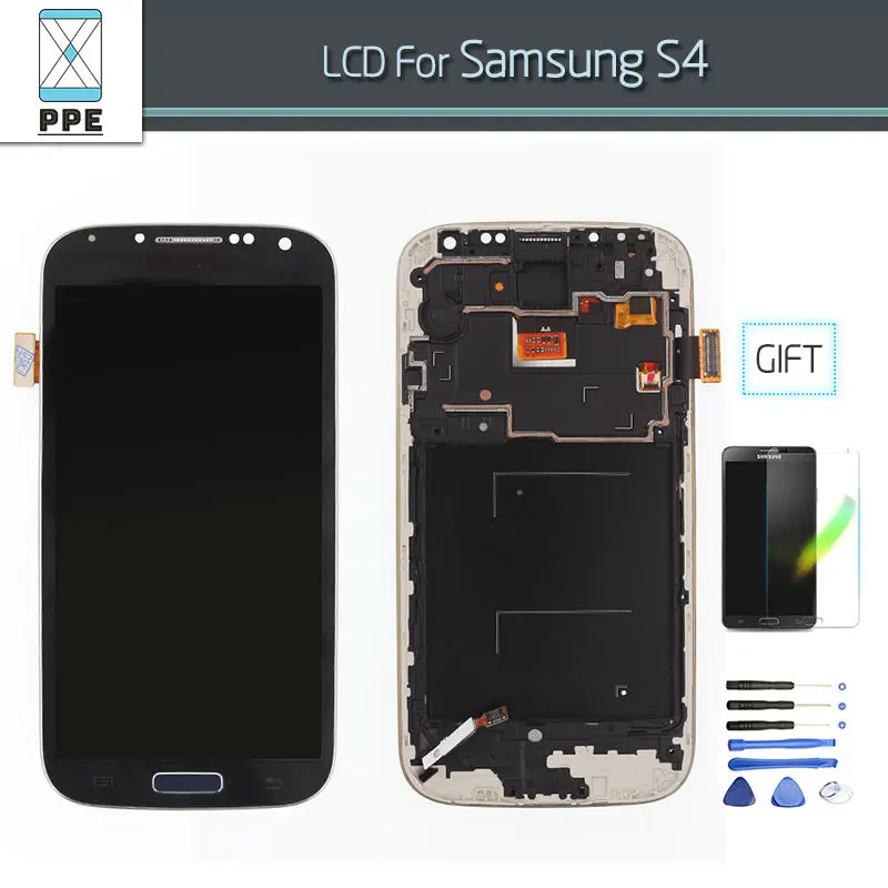 LCD Screen For Samsung Galaxy S4 i9500 i9505 I337 LCD Display Touch Screen Digitizer Glass Bezel Frame Pantalla Assembly
